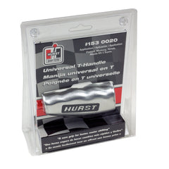 Hurst T-handle installed in a car demonstrating ergonomic grip and improved shifting control