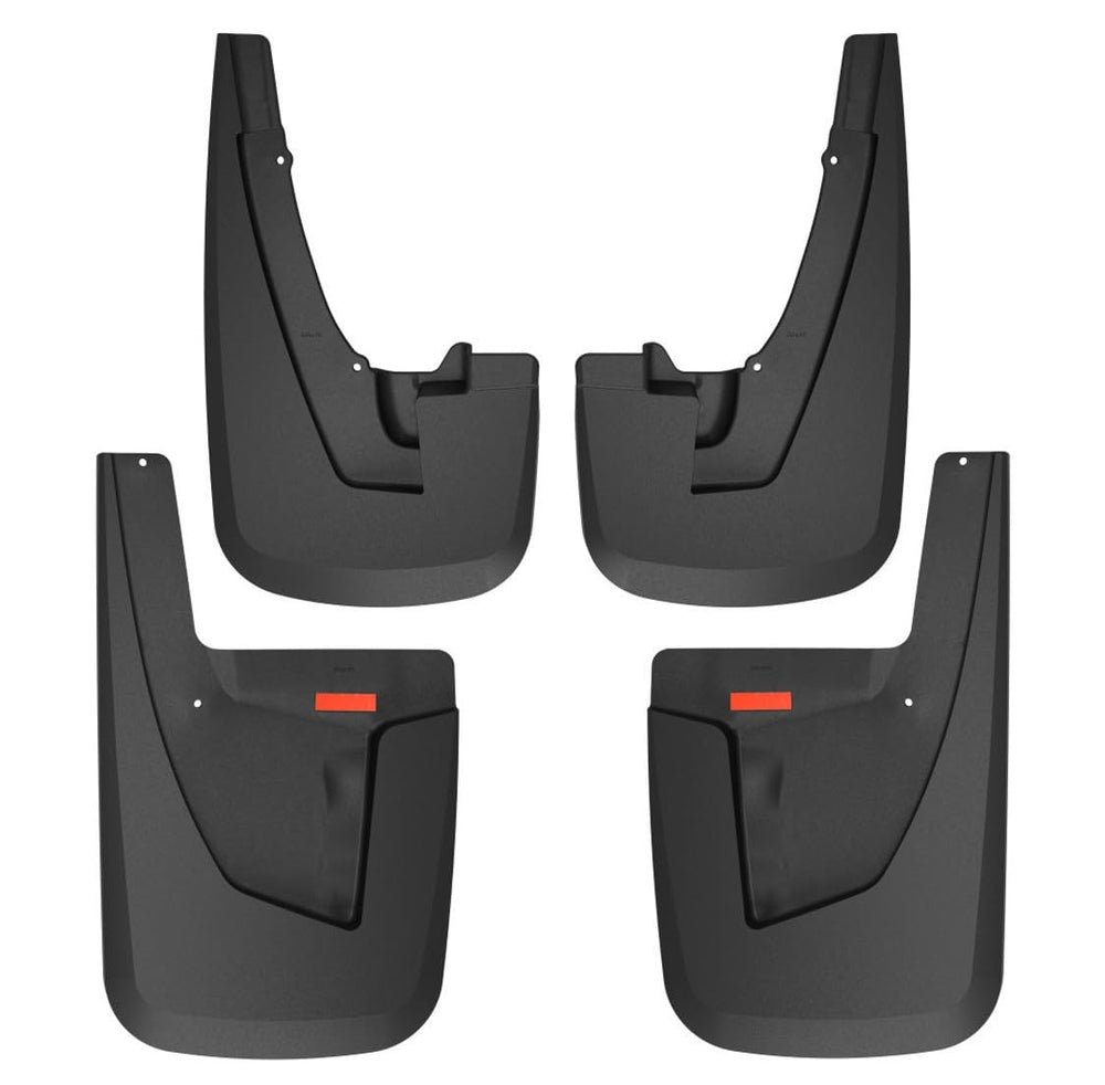 Husky Liners front mud guard front view showing precise fit and protection