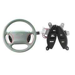 HUSUKU close-up of left steering wheel button highlighting tactile control and durable finish