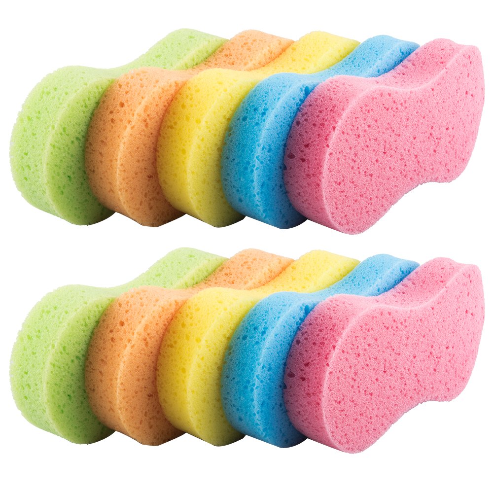 Huvai front packaging showing 20 vacuum-compressed sponges and benefit of compact storage