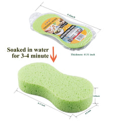 Huvai sponge in hand scale comparison showing comfortable grip and coverage