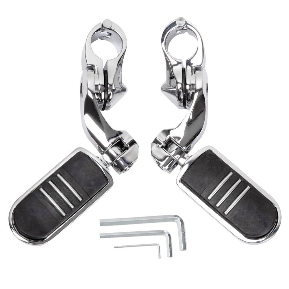 HY-SPEED front view of chrome highway pegs showing sleek finish and stable support