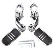 HY-SPEED front view of chrome highway pegs showing sleek finish and stable support
