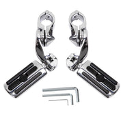 HY-SPEED front view of chrome highway pegs showing polished finish and fit