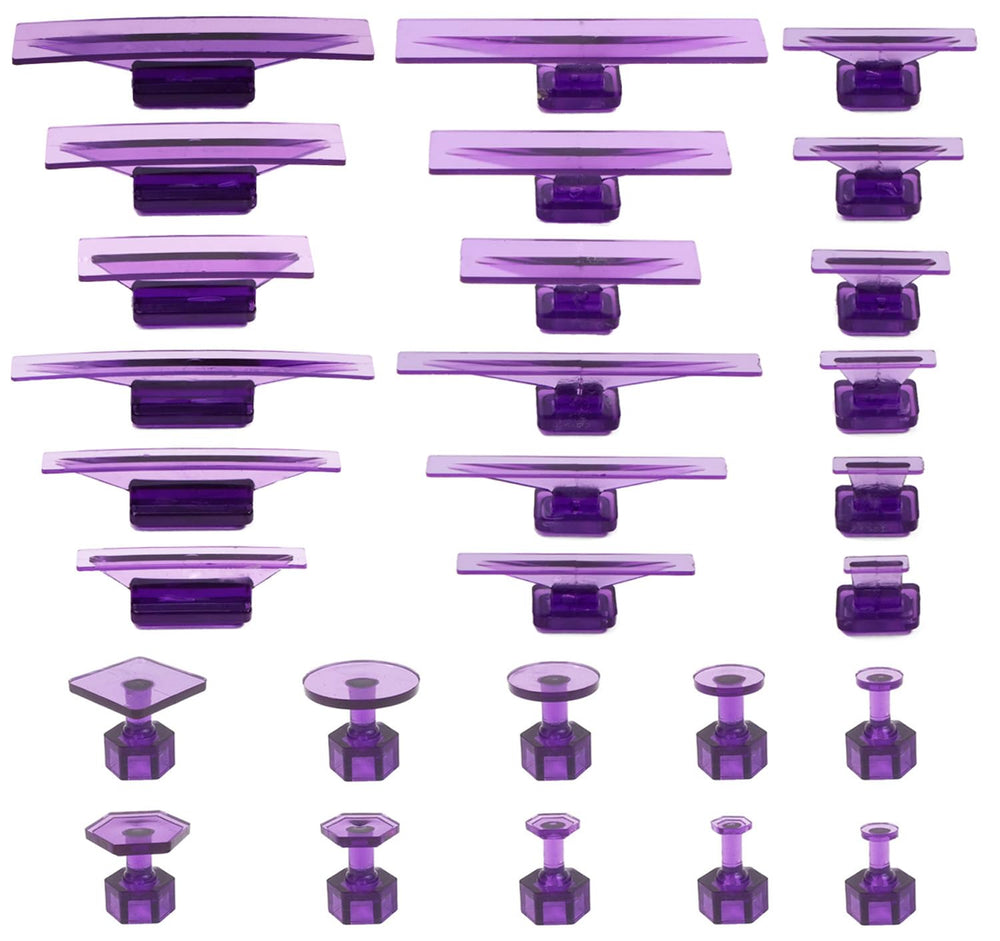 Hyamass front of packaging showing 28-piece dent tab kit and contents