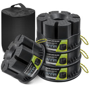 Hyfico front packaging showing four jack blocks and bag for tidy storage