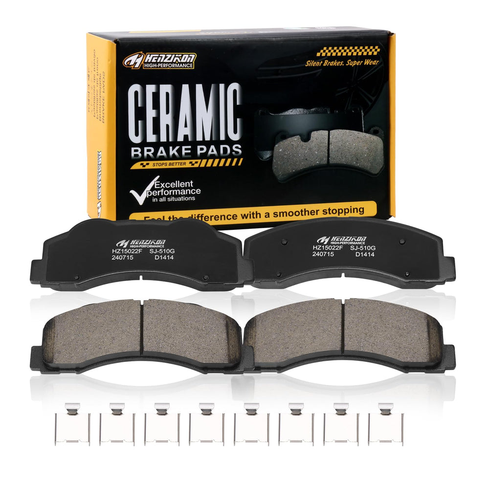 HYFTJYZ front brake pads packaging showing fitment and benefit of OEM-style replacement