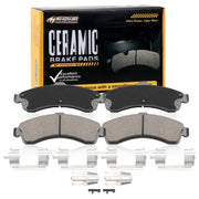 HYFTJYZ front brake pads packaging showing brand and model fitment benefits
