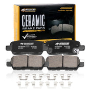 HYFTJYZ front packaging showing rear brake pads and fit list, clear fitment benefit