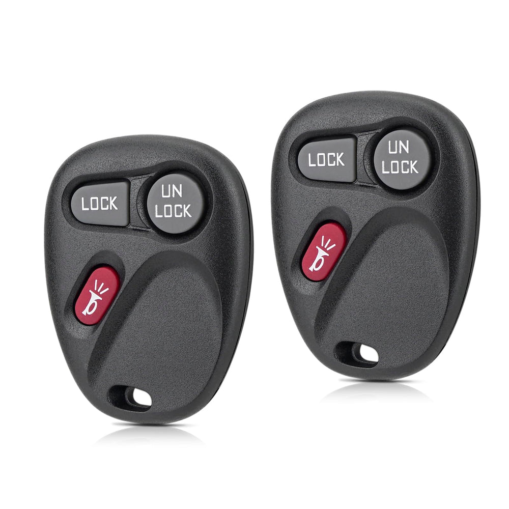 HYMOLKYE front view of two key fobs showing buttons and housing, clarity for fit