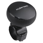 Hypersonic front view of black steering knob showing durable design and clear branding benefit: improved control