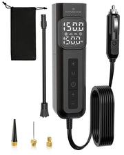 HYVOHEX front view showing compact portable inflator and handle for easy transport