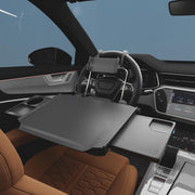 HZGAMER tray front view mounted on steering wheel showing stable surface benefit