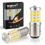 iBrightstar front view bulb showing dual white and amber modes and improved visibility