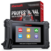 iCarsoft LR V4.0 front view showing compact scanner, reliable diagnostics