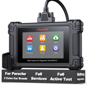 iCarsoft POR V4.0 front display showing menu options and quick access benefit