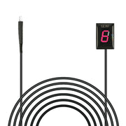 Idea front view of gear indicator showing compact black housing and LED display for clear gear readout