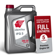 Idemitsu IFG3 0W-20 front label showing product and benefit of OEM compatibility