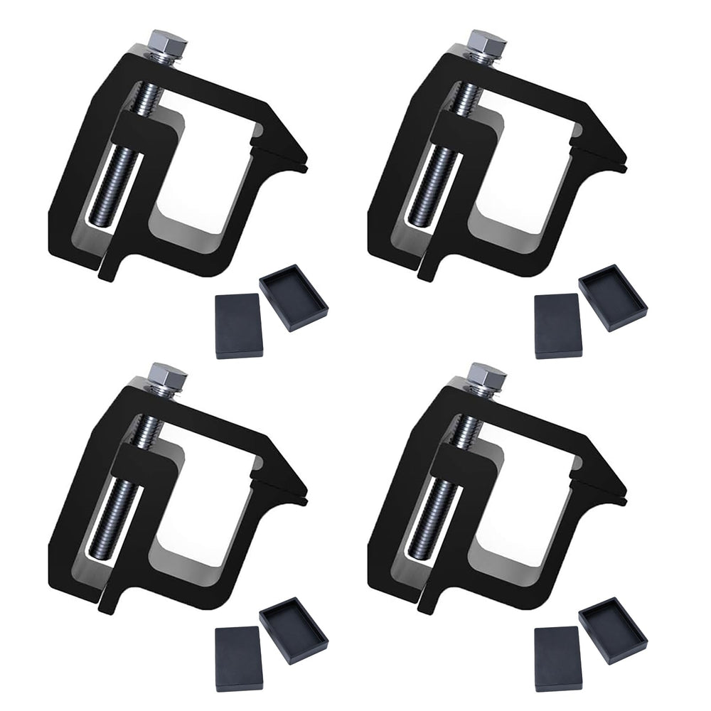 iFJF clamp front view showing aluminum body and secure fit benefit
