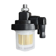 iFJF fuel filter assembly front view showing fit and benefit of easy replacement