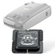 iGoevo front view showing mounted radar detector and unobstructed windshield visibility