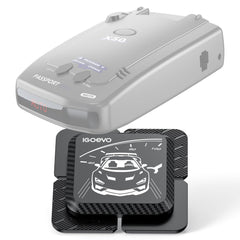 iGoevo front view showing mounted radar detector and unobstructed windshield visibility