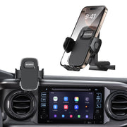 iGoevo front view mounted on Tacoma dash showing stable placement and dash fit