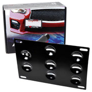 iJDMTOY front view showing off-center plate and aggressive look benefit