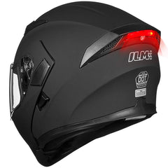 ILM 902L front profile showing modular flip-up helmet and aerodynamic shell for protection