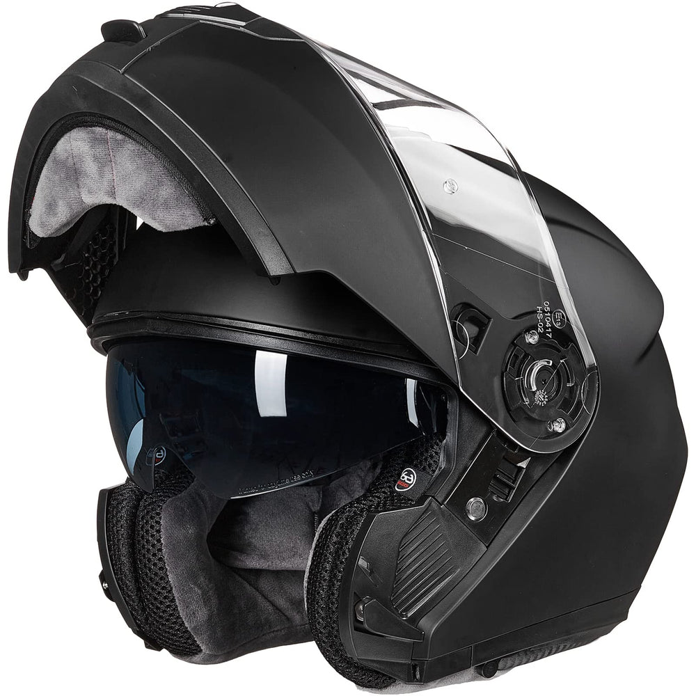 ILM matte black front view showing aerodynamic shell and clear visor benefit