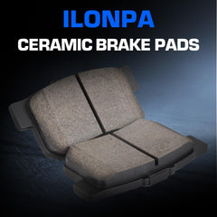 ILONPA ceramic pad close-up showing friction surface for quieter braking
