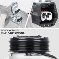 ILONPA pulley detail showing six-groove 110mm pulley for correct belt fitment