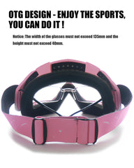 immoono closeup of gradient pink lens showing glare reduction benefit
