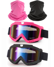 immoono front view showing black and pink frames and bright lenses for clear protection