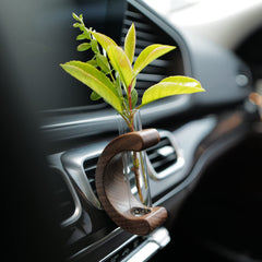 INEBIZ dashboard front view showing walnut and glass for elegant car decor