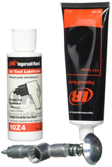 Ingersoll Rand kit front packaging showing oil, grease, and grease gun for easy maintenance