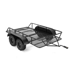 INJORA metal trailer front view showing scale realism and durable build