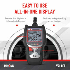 INNOVA 5110 close-up of buttons and screen for intuitive operation benefit