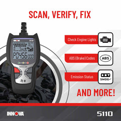 INNOVA 5110 plugged into vehicle OBD port demonstrating easy connection benefit