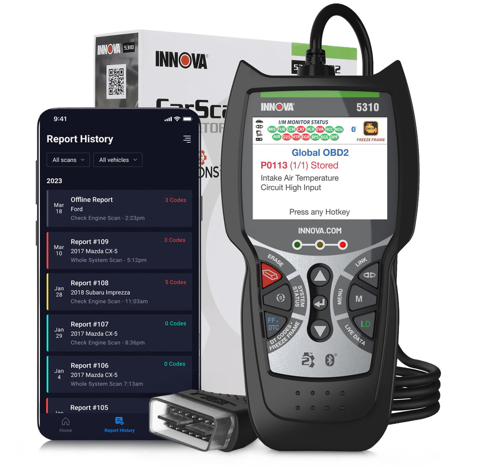 Innova 5310 front display showing codes and ease of navigation benefit