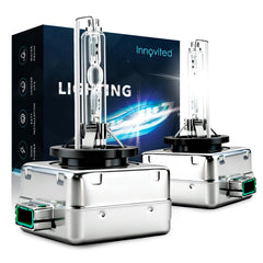 Innovited D3S bulbs front packaging showing pack of two and quick fit benefits