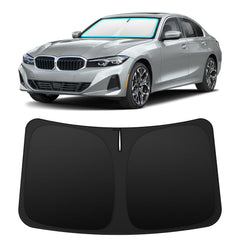 INSAUTO front view on BMW 3 Series showing precise fit and sun protection