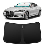 INSAUTO front view fitted on BMW 4 Series windshield showing full coverage and protection