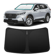INSAUTO front view of custom-fit CRV sun shade showing full windshield coverage and protection