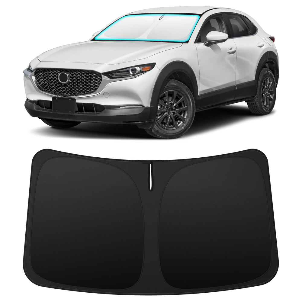 INSAUTO front view fit showing complete windshield coverage benefit