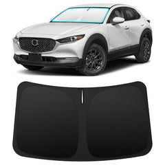 INSAUTO front view fit showing complete windshield coverage benefit