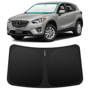 INSAUTO front view installed on Mazda CX-5 showing full windshield coverage and cooler cabin