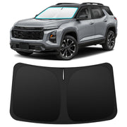 INSAUTO front view of shade in packaging showing exact Equinox fit and easy installation benefit