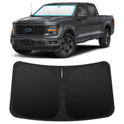 INSAUTO front-fit sun shade on Ford F150 windshield showing full coverage and protection