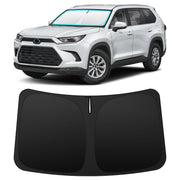 INSAUTO front-fit shade perfectly aligned on Grand Highlander windshield, protecting interior